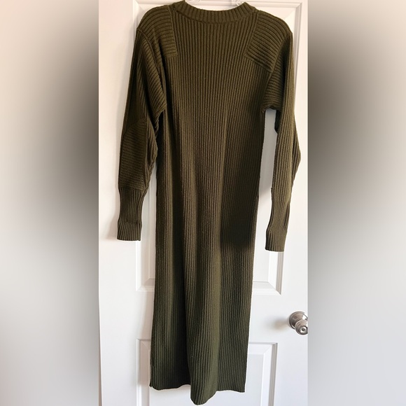 Anine Bing Aurora Sweater Dress Army Green - US M - Picture 9 of 9